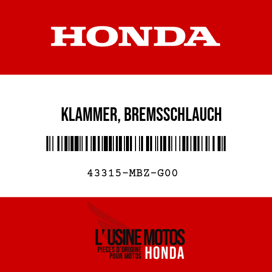 image de 43315-MBZ-G00 KLAMMER, BREMSSCHLAUCH