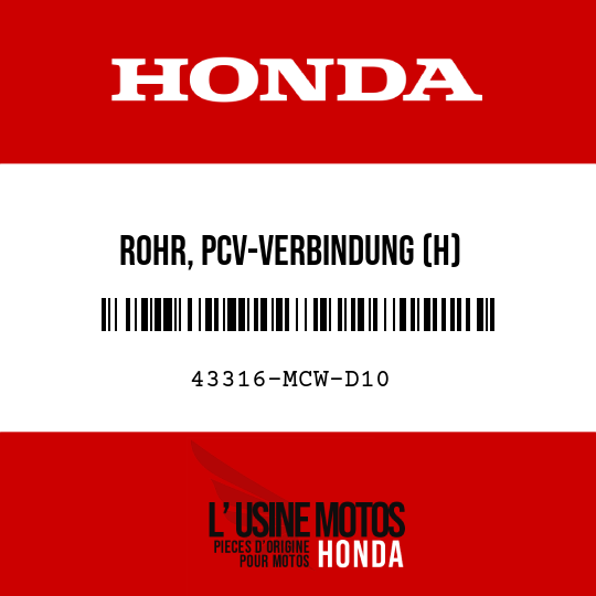 image de 43316-MCW-D10 ROHR, PCV-VERBINDUNG (H)