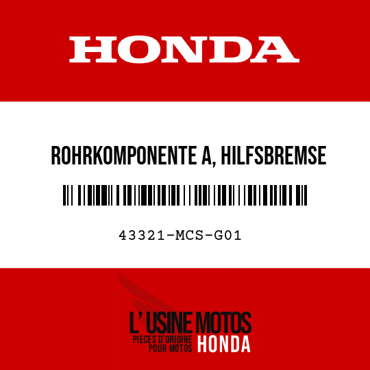image de 43321-MCS-G01 ROHRKOMPONENTE A, HILFSBREMSE
