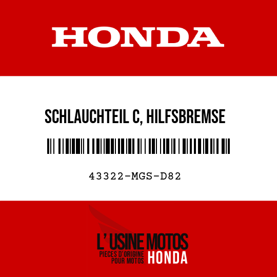 image de 43322-MGS-D82 SCHLAUCHTEIL C, HILFSBREMSE