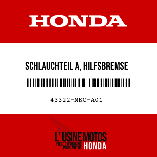 image de 43322-MKC-A01 SCHLAUCHTEIL A, HILFSBREMSE
