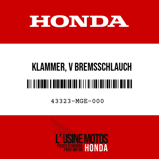 image de 43323-MGE-000 KLAMMER, V BREMSSCHLAUCH