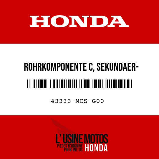image de 43333-MCS-G00 ROHRKOMPONENTE C, SEKUNDAER- BREMSE, HAUPTZYLINDER