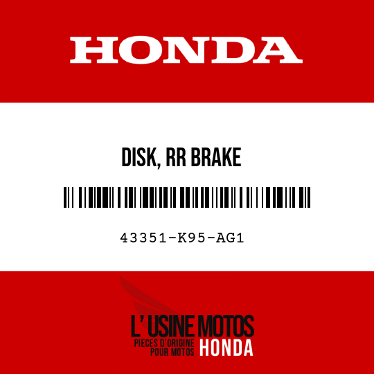 image de 43351-K95-AG1 DISK, RR BRAKE