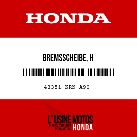 image de 43351-KRN-A90 BREMSSCHEIBE, H