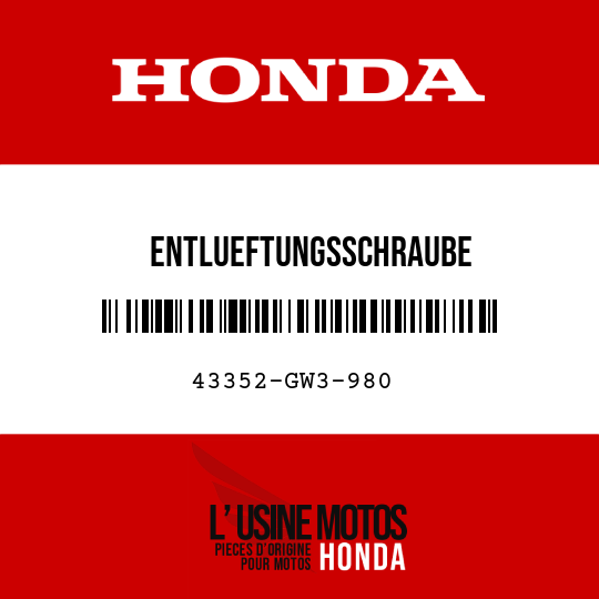 image de 43352-GW3-980 ENTLUEFTUNGSSCHRAUBE