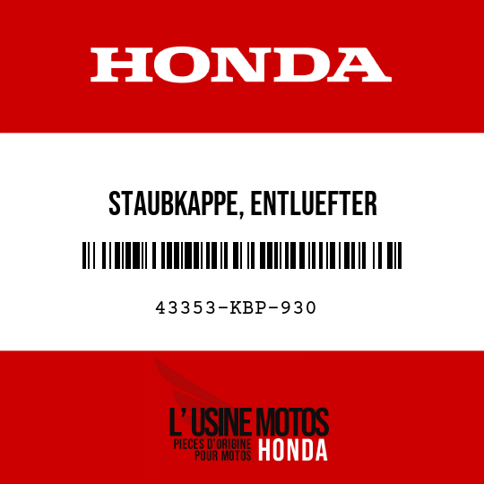 image de 43353-KBP-930 STAUBKAPPE, ENTLUEFTER