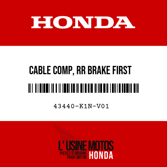 image de 43440-K1N-V01 CABLE COMP, RR BRAKE FIRST