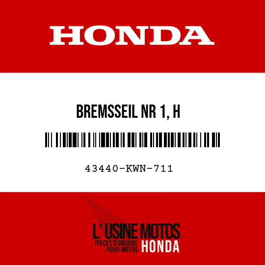 image de 43440-KWN-711 BREMSSEIL NR 1, H