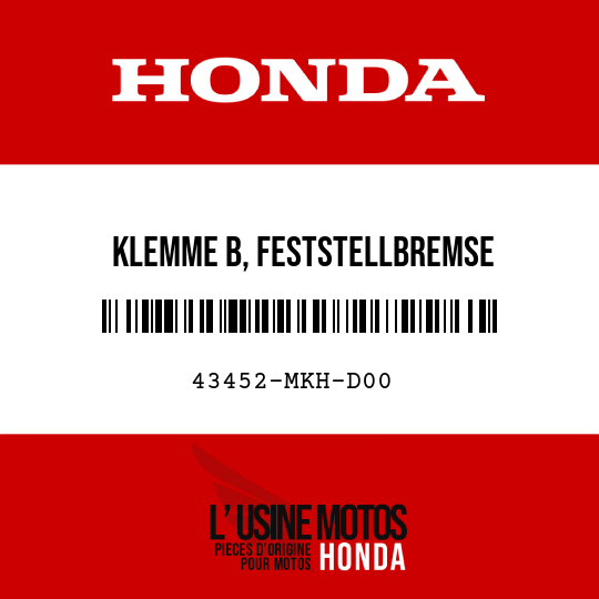 image de 43452-MKH-D00 KLEMME B, FESTSTELLBREMSE