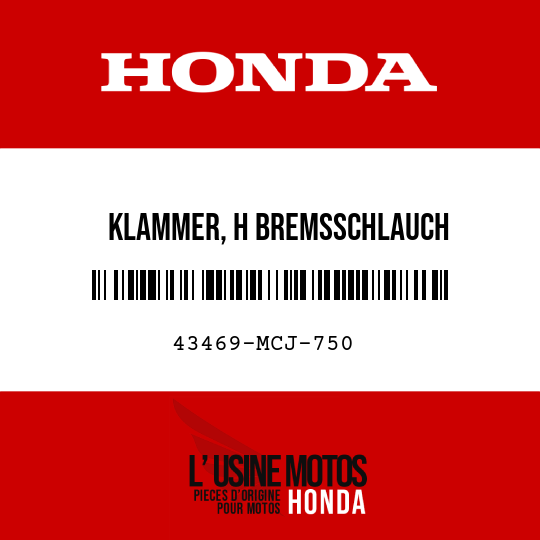 image de 43469-MCJ-750 KLAMMER, H BREMSSCHLAUCH