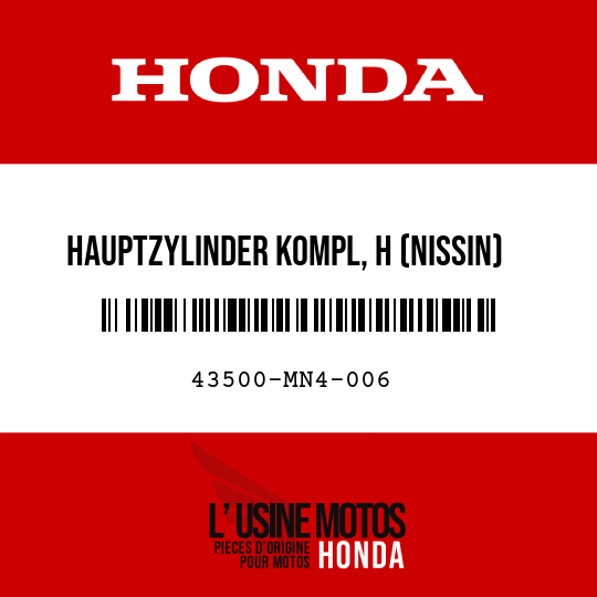 image de 43500-MN4-006 HAUPTZYLINDER KOMPL, H (NISSIN)