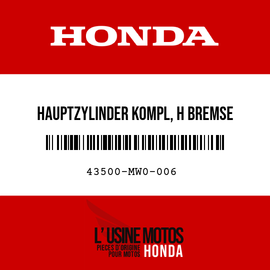 image de 43500-MW0-006 HAUPTZYLINDER KOMPL, H BREMSE (NISSIN)