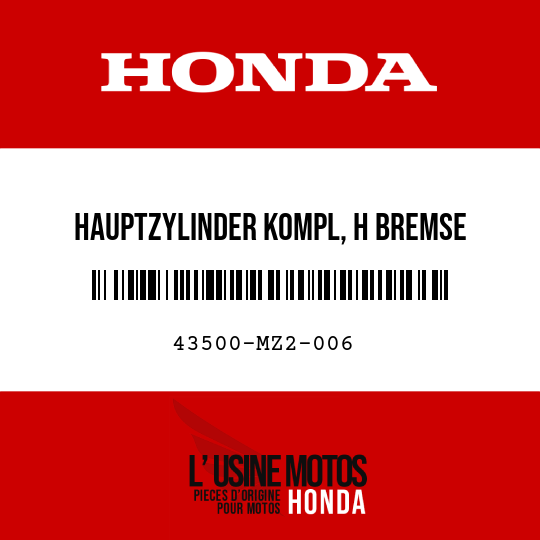 image de 43500-MZ2-006 HAUPTZYLINDER KOMPL, H BREMSE (NISSIN)
