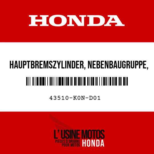 image de 43510-K0N-D01 HAUPTBREMSZYLINDER, NEBENBAUGRUPPE, H (CBS) (NISSIN)
