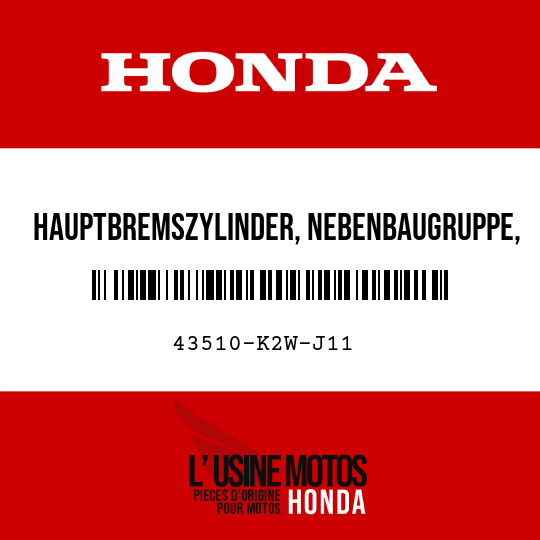 image de 43510-K2W-J11 HAUPTBREMSZYLINDER, NEBENBAUGRUPPE, H (NISSIN)