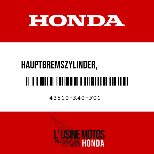 image de 43510-K40-F01 HAUPTBREMSZYLINDER,           NEBENBAUGRUPPE, H (NISSIN)