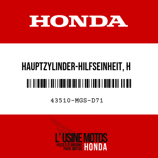 image de 43510-MGS-D71 HAUPTZYLINDER-HILFSEINHEIT, H (NISSIN)