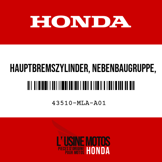 image de 43510-MLA-A01 HAUPTBREMSZYLINDER, NEBENBAUGRUPPE, H (NISSIN)