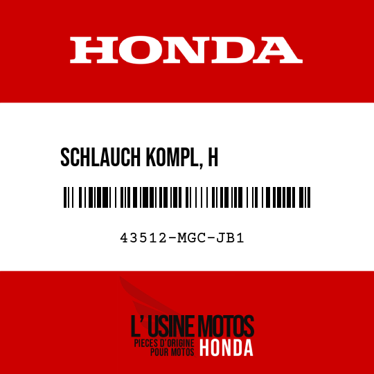 image de 43512-MGC-JB1 SCHLAUCH KOMPL, H           RREMSHAUPTZYLINDER