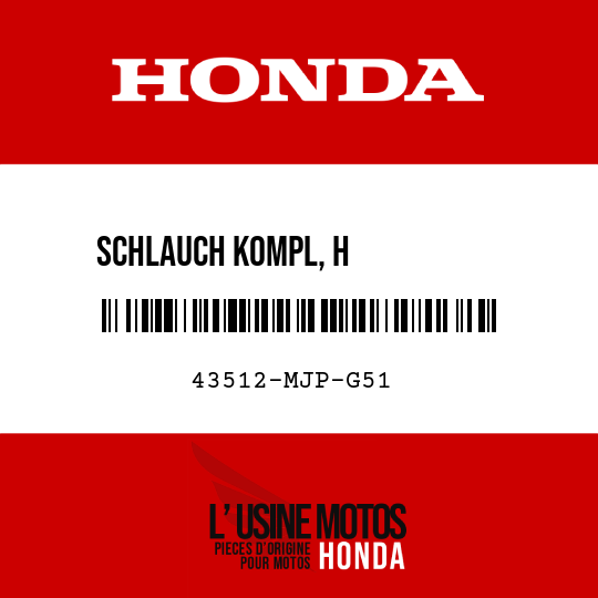 image de 43512-MJP-G51 SCHLAUCH KOMPL, H RREMSHAUPTZYLINDER
