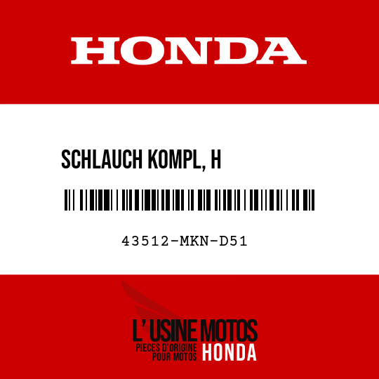 image de 43512-MKN-D51 SCHLAUCH KOMPL, H RREMSHAUPTZYLINDER