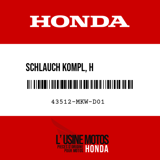 image de 43512-MKW-D01 SCHLAUCH KOMPL, H RREMSHAUPTZYLINDER