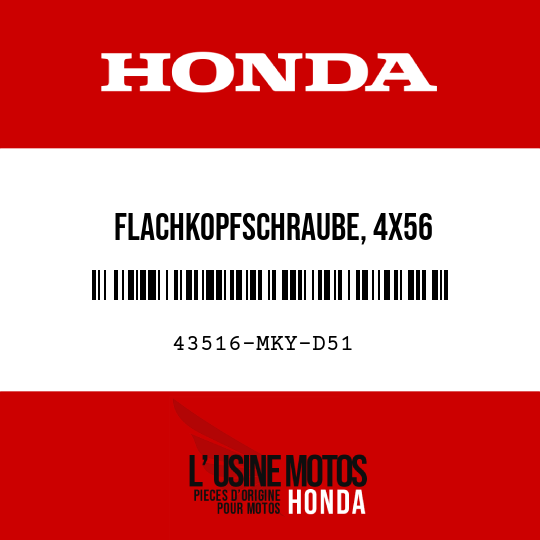 image de 43516-MKY-D51 FLACHKOPFSCHRAUBE, 4X56
