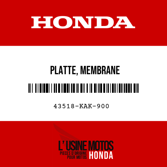 image de 43518-KAK-900 PLATTE, MEMBRANE