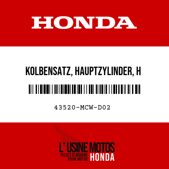 image de 43520-MCW-D02 KOLBENSATZ, HAUPTZYLINDER, H