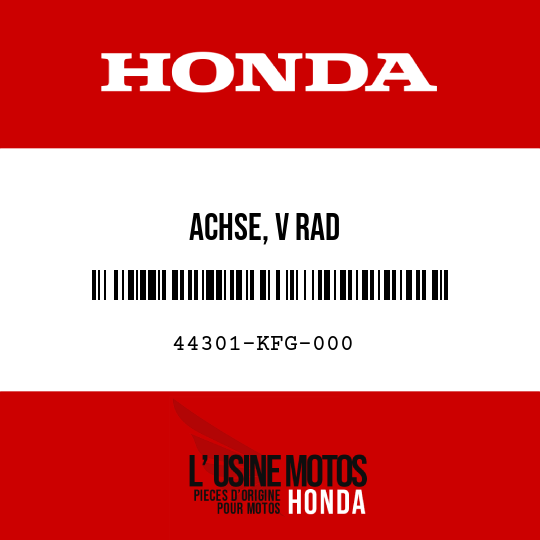image de 44301-KFG-000 ACHSE, V RAD