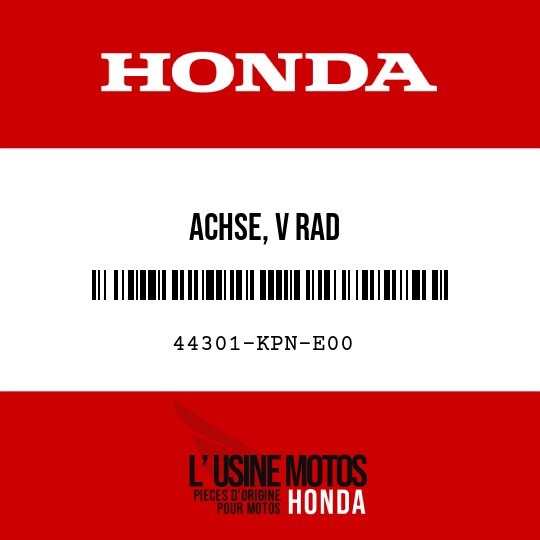 image de 44301-KPN-E00 ACHSE, V RAD