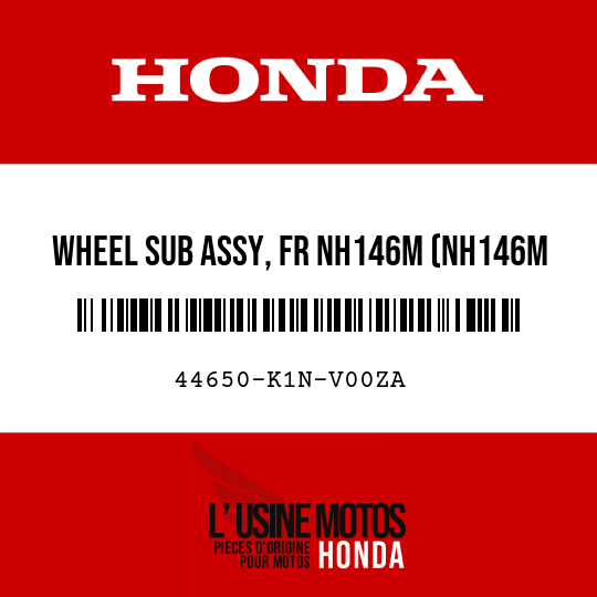 image de 44650-K1N-V00ZA WHEEL SUB ASSY, FR NH146M (NH146M ACCURATE SILVER METALLIC)