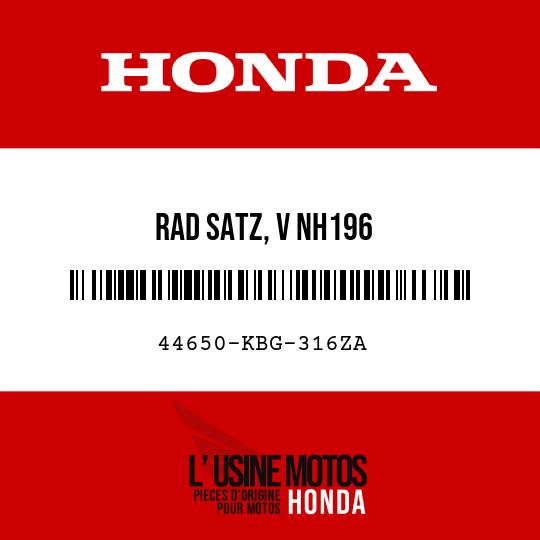 image de 44650-KBG-316ZA RAD SATZ, V NH196 