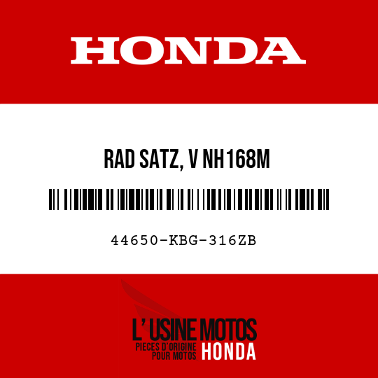 image de 44650-KBG-316ZB RAD SATZ, V NH168M 