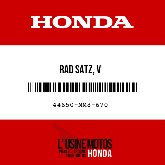 image de 44650-MM8-670 RAD SATZ, V