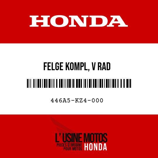 image de 446A5-KZ4-000 FELGE KOMPL, V RAD