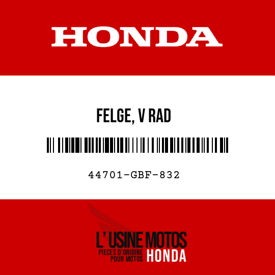 image de 44701-GBF-832 FELGE, V RAD