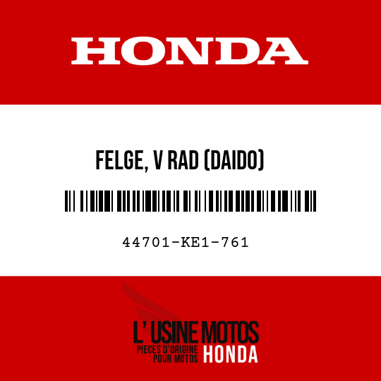 image de 44701-KE1-761 FELGE, V RAD (DAIDO)