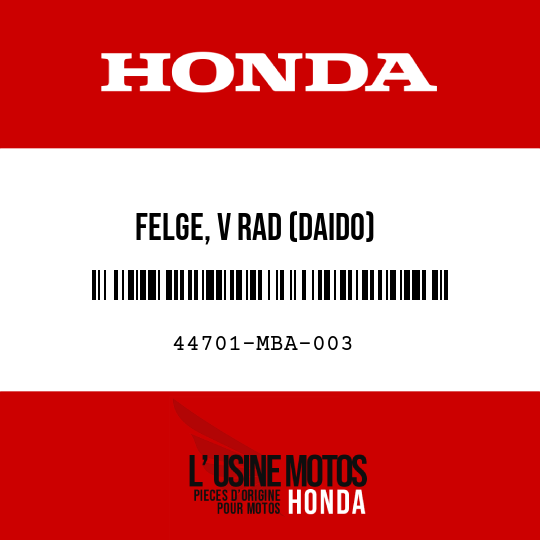 image de 44701-MBA-003 FELGE, V RAD (DAIDO)