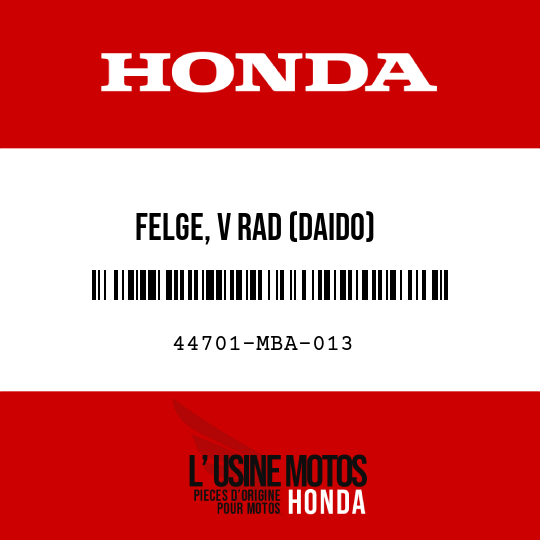 image de 44701-MBA-013 FELGE, V RAD (DAIDO)