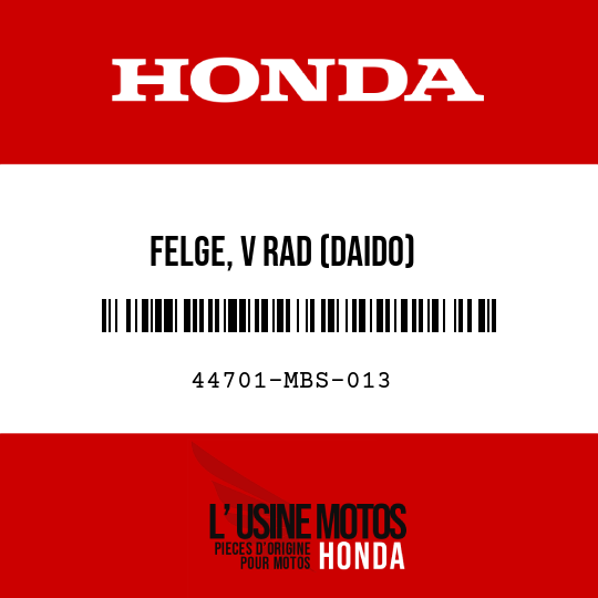 image de 44701-MBS-013 FELGE, V RAD (DAIDO)