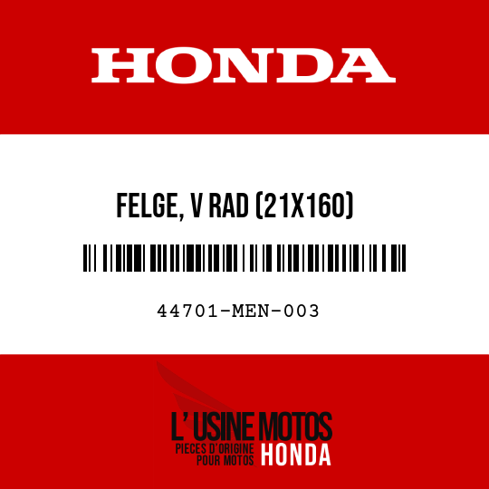 image de 44701-MEN-003 FELGE, V RAD (21X160)