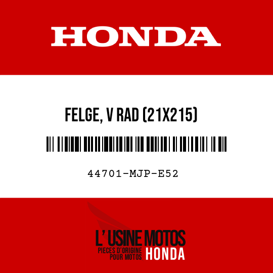 image de 44701-MJP-E52 FELGE, V RAD (21X215)