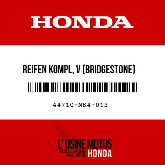 image de 44710-MK4-013 REIFEN KOMPL, V (BRIDGESTONE) (100/90-18 56S)