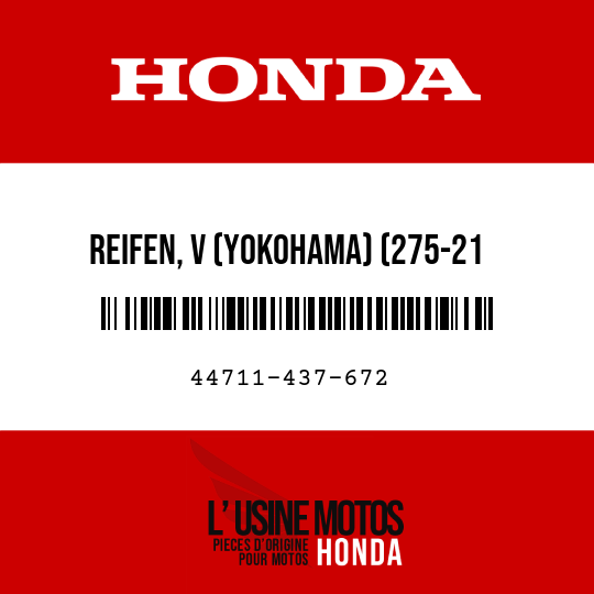 image de 44711-437-672 REIFEN, V (YOKOHAMA) (275-21 4PR/45P)