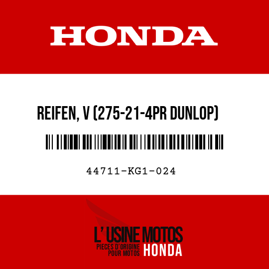 image de 44711-KG1-024 REIFEN, V (275-21-4PR DUNLOP)