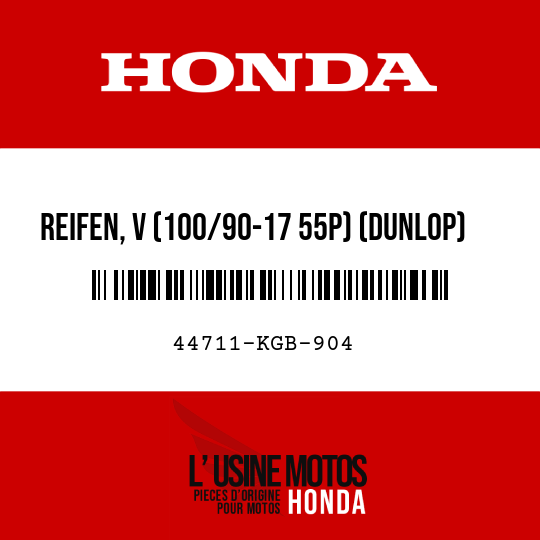 image de 44711-KGB-904 REIFEN, V (100/90-17 55P) (DUNLOP)
