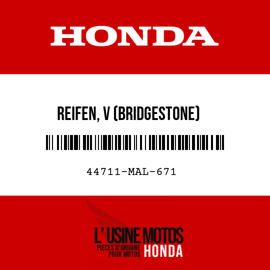 image de 44711-MAL-671 REIFEN, V (BRIDGESTONE) (120/60ZR17)