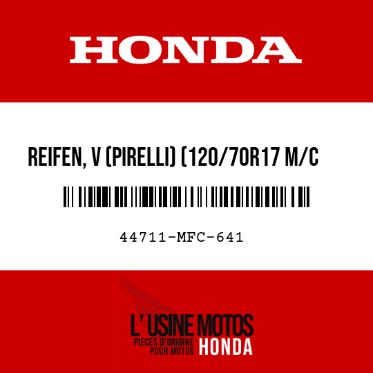 image de 44711-MFC-641 REIFEN, V (PIRELLI) (120/70R17 M/C 58H)